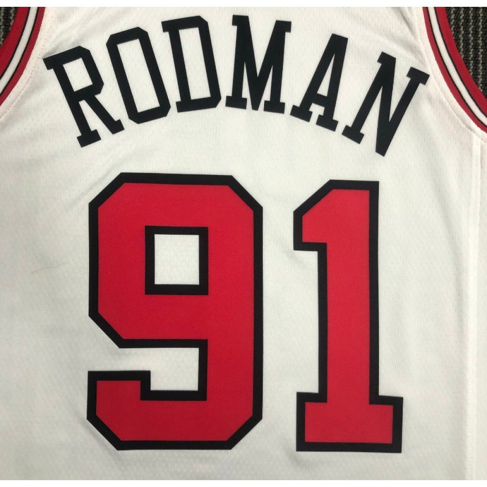 Men's Chicago Bulls Dennis Rodman #91 White 2021/22 Swingman NBA Jersey - Icon Edition-Pro Kit Vault | Brand New 26/27 Sports Jerseys